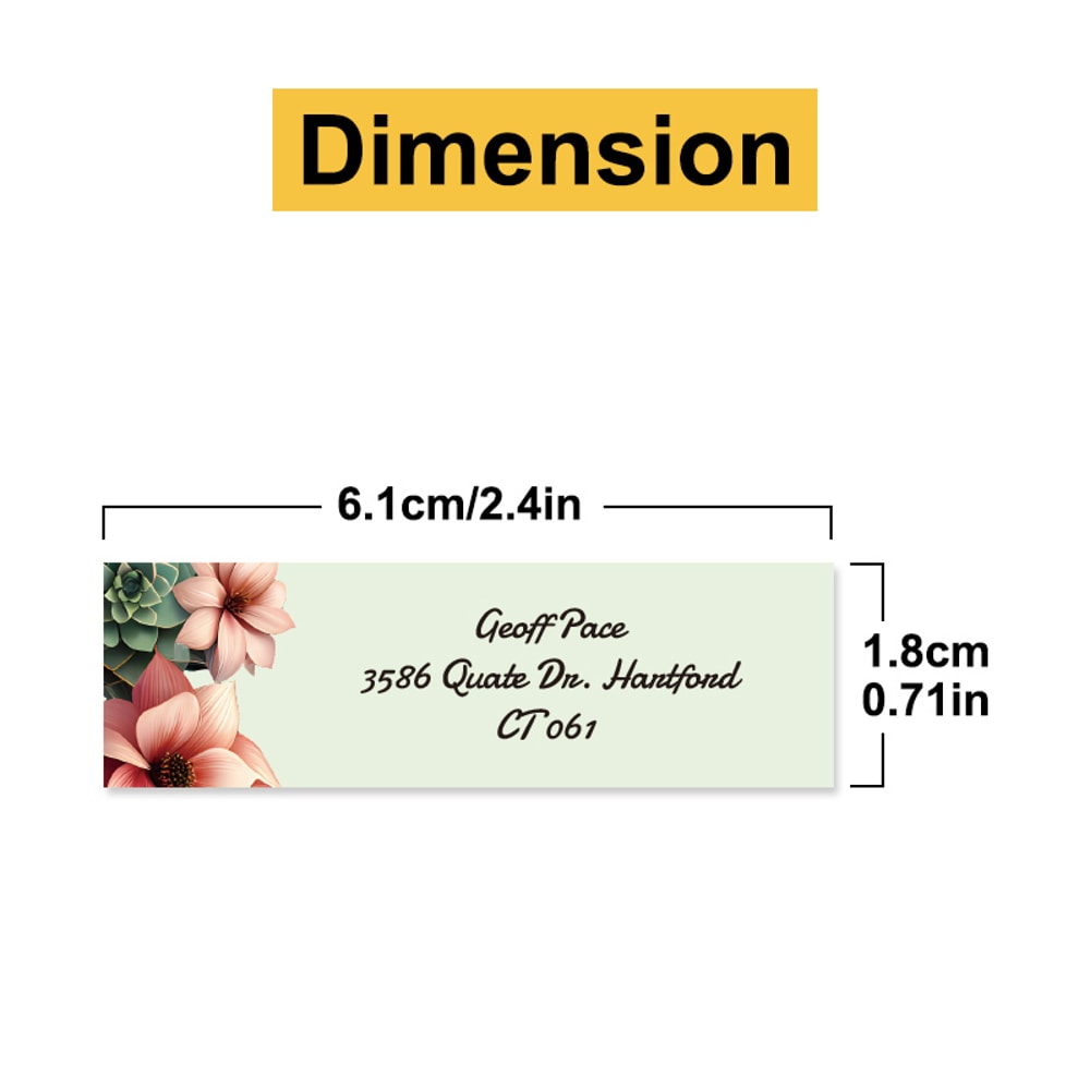 Floral Design Custom Address Stickers Personalized Reusable Envelope Labels Bullet Journaling Home 1