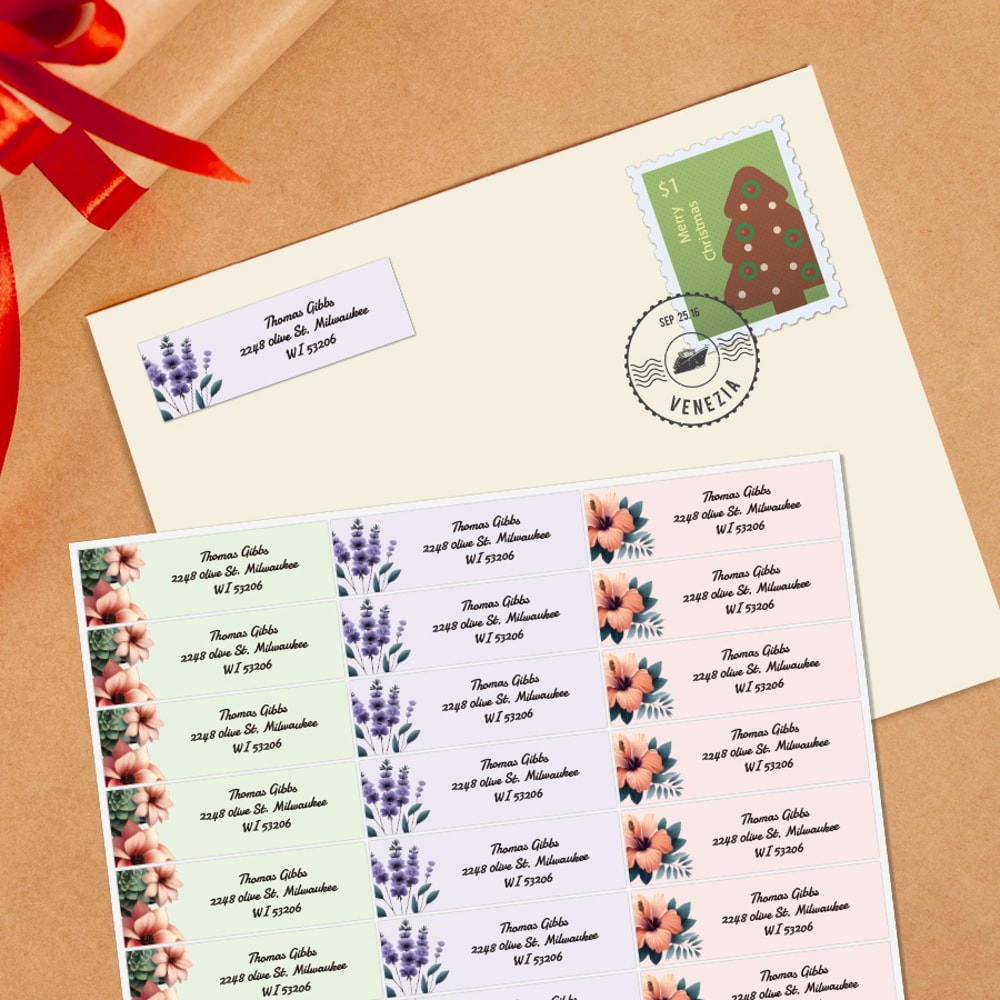 Floral Design Custom Address Stickers Personalized Reusable Envelope Labels Bullet Journaling Home 2