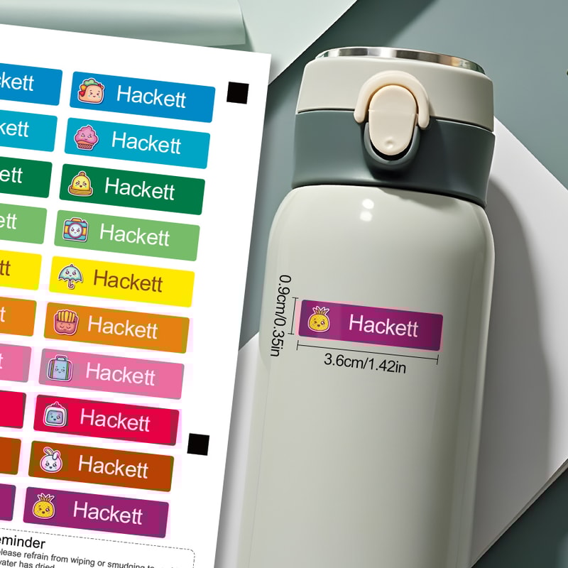 Personalized Animal Labels for Kids, Durable Waterproof Name Stickers, Custom Tags, School Supplies & Gift Accessories