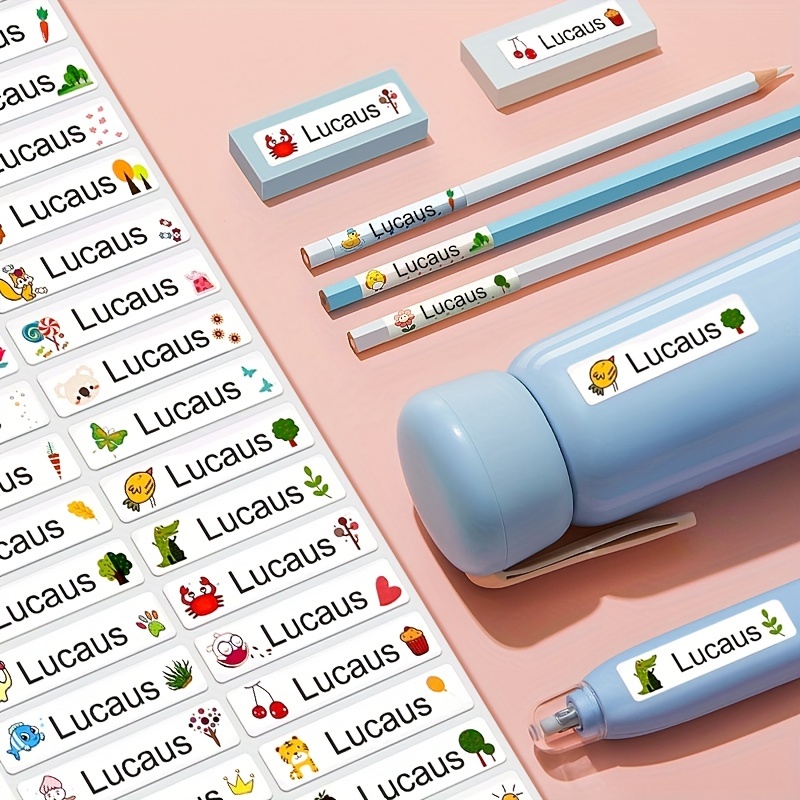 Custom Animal Design Name Stickers For Kids Durable Waterproof Labels Personalized School Supplies 2
