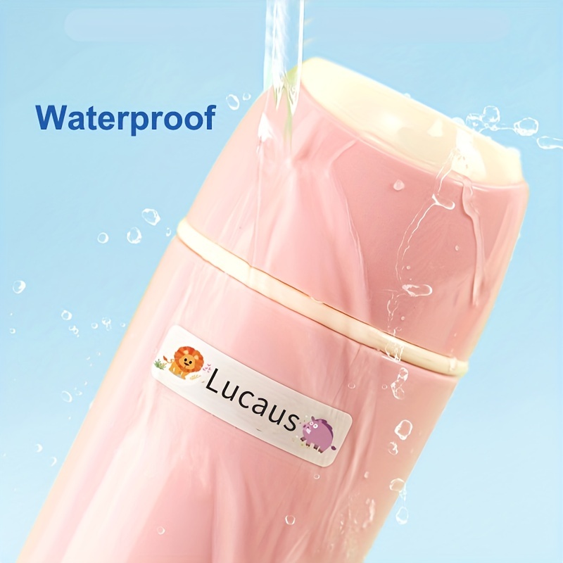 Custom Animal Design Name Stickers For Kids Durable Waterproof Labels Personalized School Supplies 4