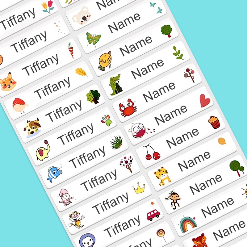 Custom Animal Design Name Stickers For Kids Durable Waterproof Labels Personalized School Supplies 5