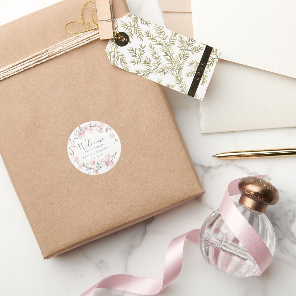 Floral Gift Box Decorations Custom Wedding Labels Pearl Embellished Reusable Party Sealing Stickers 4