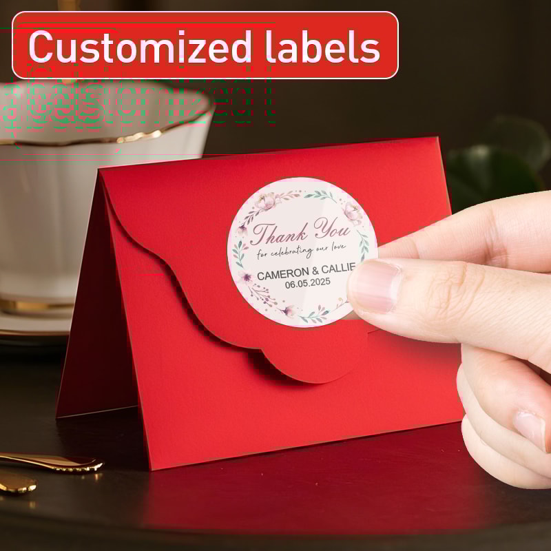 Customizable Round Floral Wedding Name Stickers Personalized Labels For Favors And Invitations Uniq 0