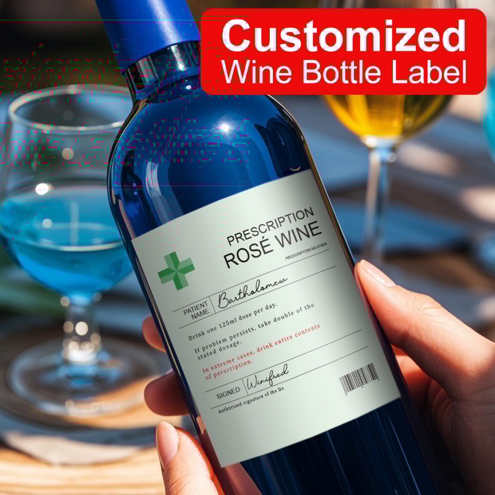 Personalized Waterproof Wine Bottle Stickers, Custom Adhesive Labels for Wedding, Anniversary, and Party Decor Gift Idea