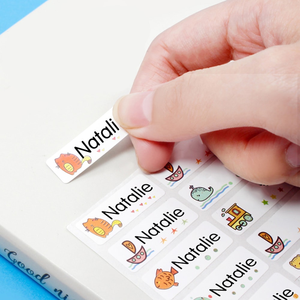 Personalized Animal Name Stickers For Kids Waterproof Durable Labels For School Bags Stationery Par 3