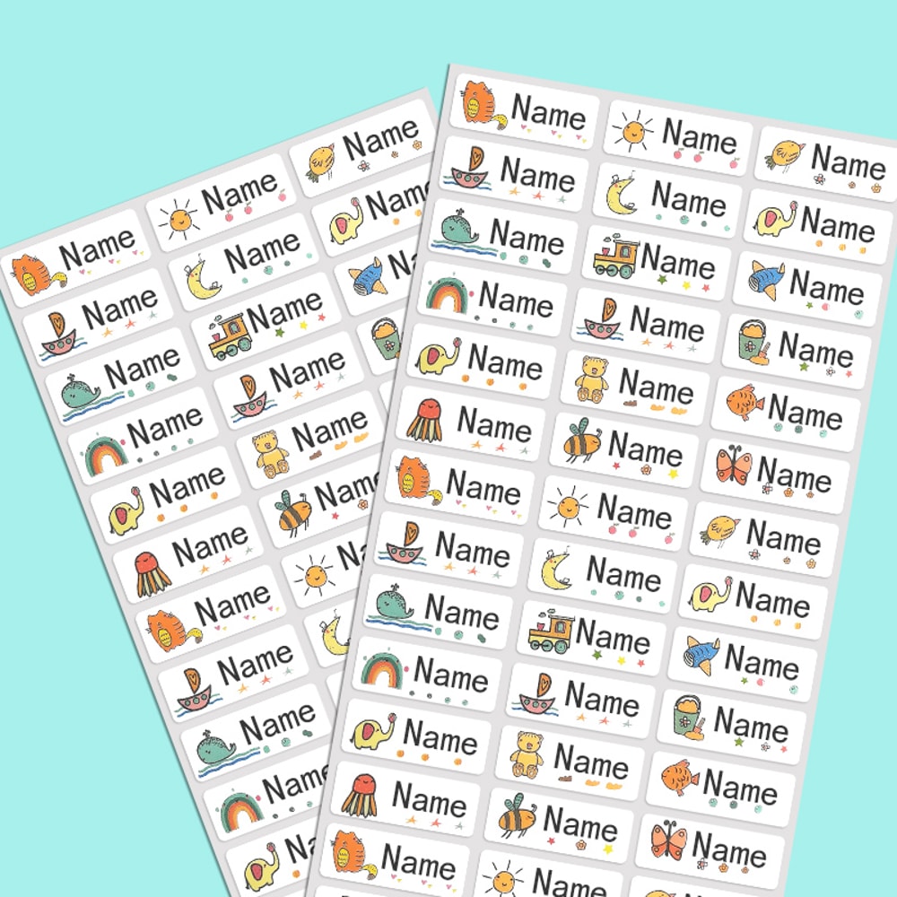 Personalized Animal Name Stickers For Kids Waterproof Durable Labels For School Bags Stationery Par 5