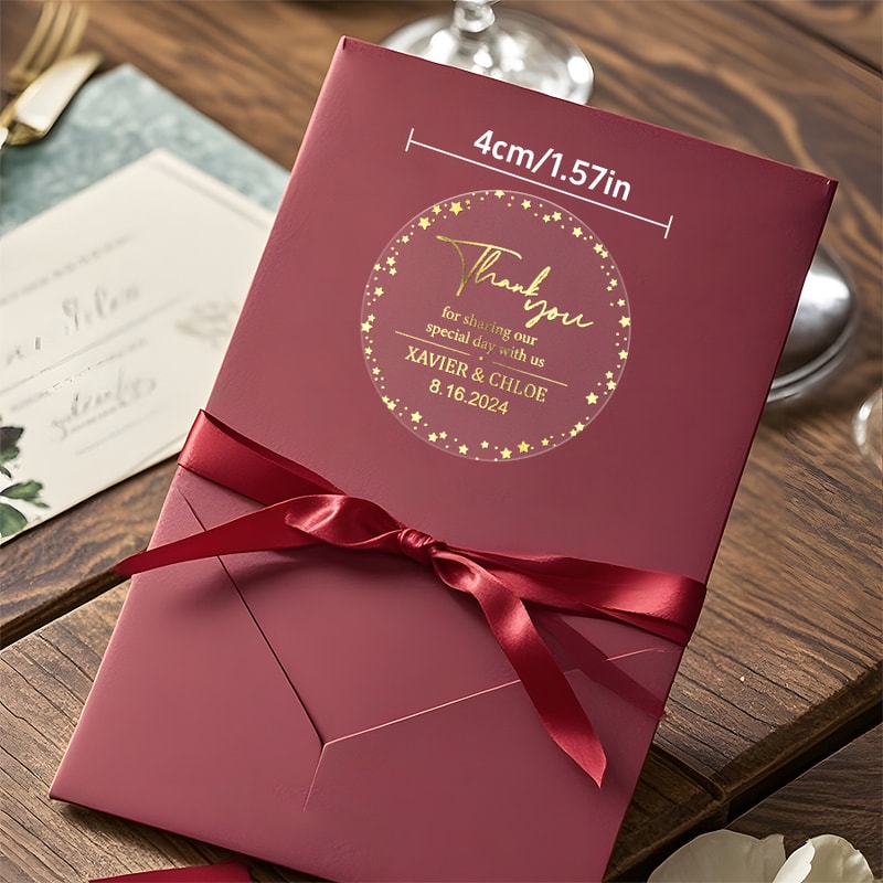 Waterproof Gold Transparent Personalized Seals Packaging Envelopes Event Souvenirs Creative Decals 1