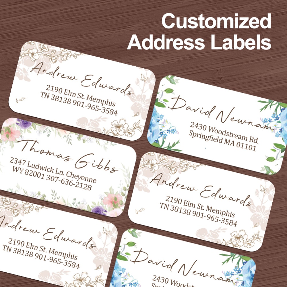 Personalized Envelope Labels Custom Wedding Address Stickers Floral Design Removable Adhesive Party 0