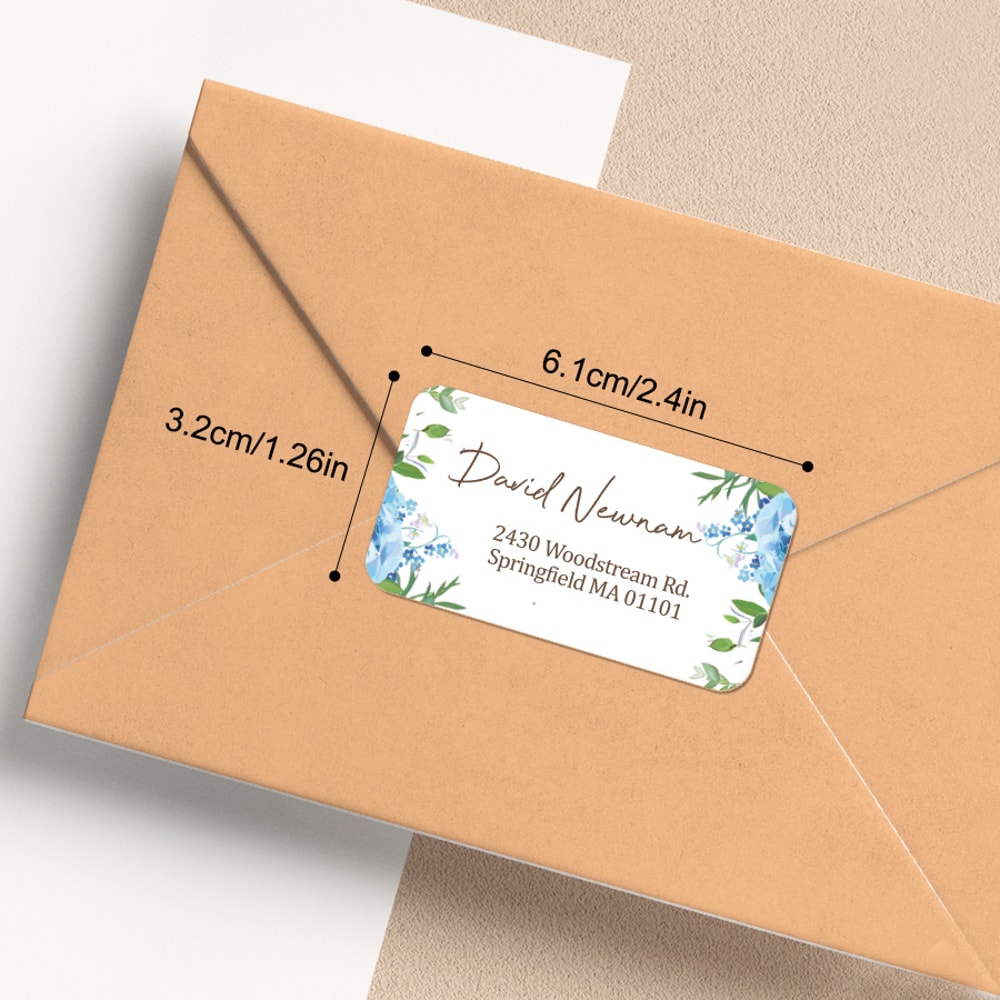 Personalized Envelope Labels Custom Wedding Address Stickers Floral Design Removable Adhesive Party 1