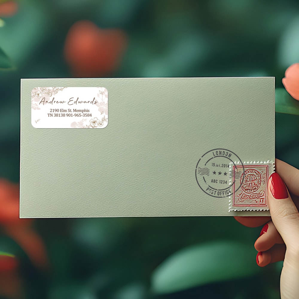 Personalized Envelope Labels Custom Wedding Address Stickers Floral Design Removable Adhesive Party 3