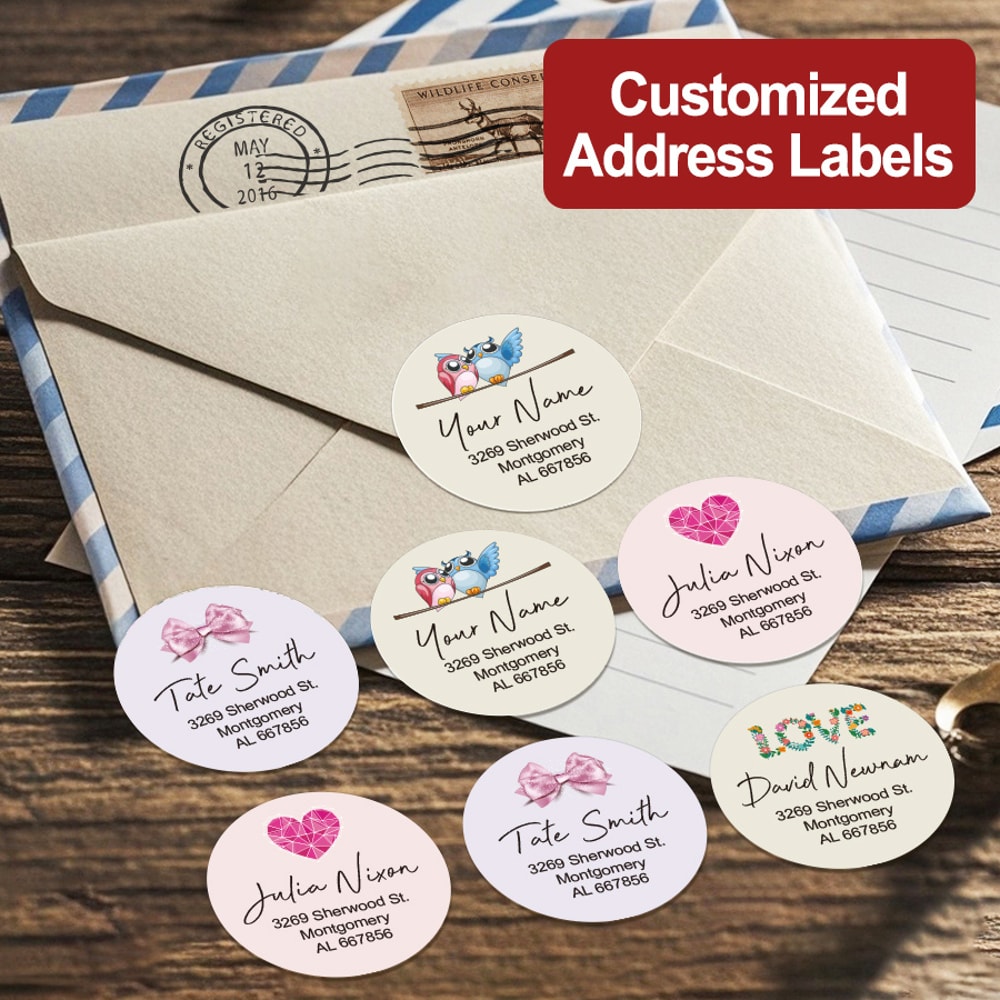 Floral Address Labels Personalized Custom Design Envelope Stickers Bullet Journaling Wedding Favors 0