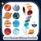 Planets Stickers Solar System Colored, Space Knowledge Learning, Stationery Label, Adorn Gifts for Phone