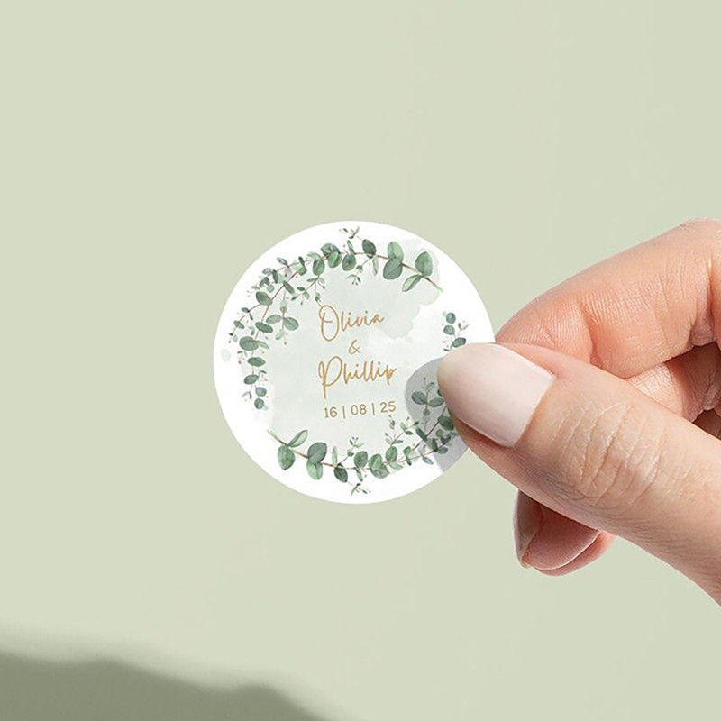 Custom Wedding Label Stickers, 100Pcs Personalized Name Date Stickers, Bridal Shower Favors, Party Gifts, Decoration Lab