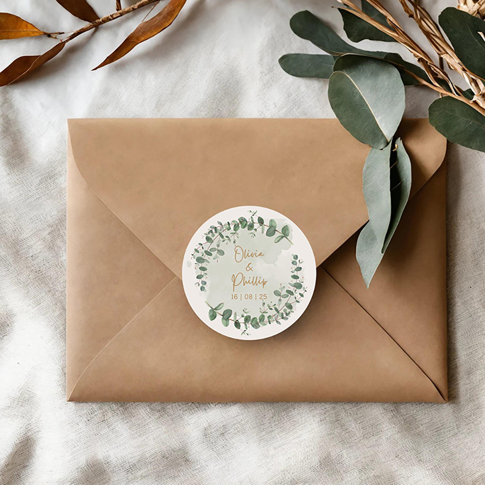 Custom Wedding Label Stickers, 100Pcs Personalized Name Date Stickers, Bridal Shower Favors, Party Gifts, Decoration Lab
