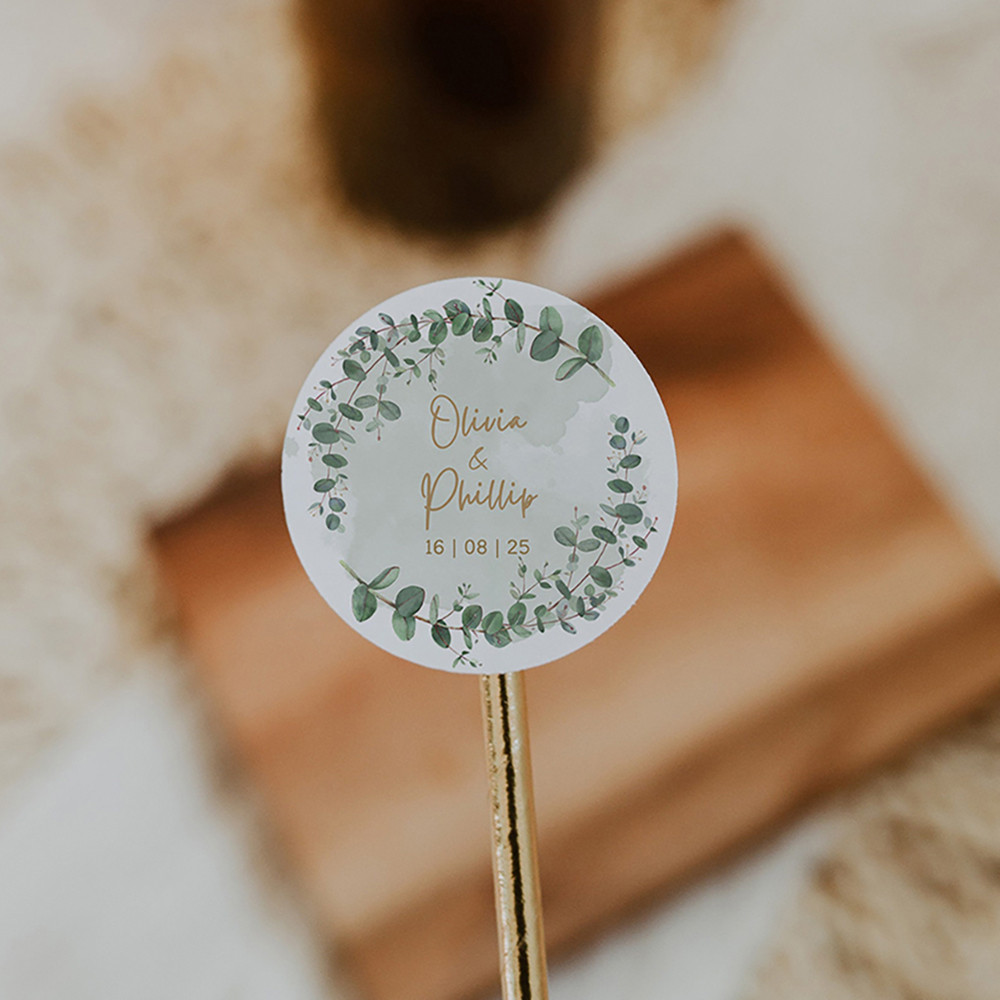 Custom Wedding Label Stickers, 100Pcs Personalized Name Date Stickers, Bridal Shower Favors, Party Gifts, Decoration Lab