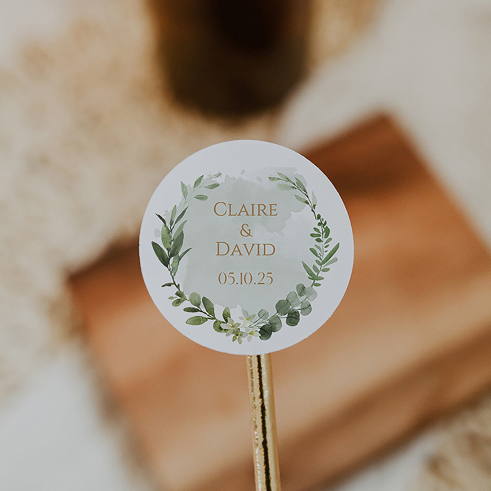Custom Wedding Label Stickers, 100Pcs Personalized Name Date Stickers, Bridal Shower Favors, Party Gifts, Decoration Lab