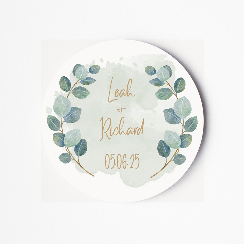Custom Wedding Label Stickers, 100Pcs Personalized Name Date Stickers, Bridal Shower Favors, Party Gifts, Decoration Lab