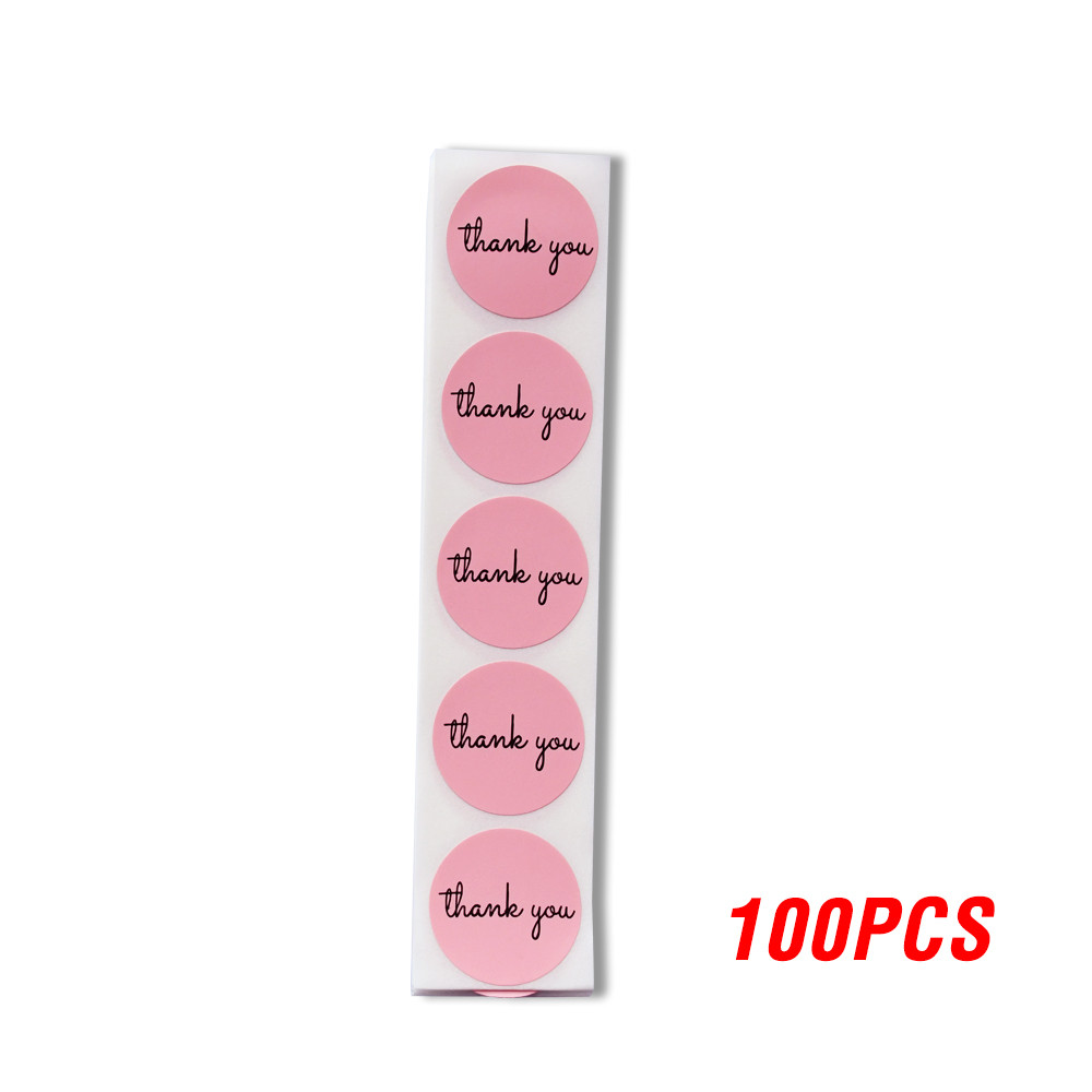Pink Thank You Stickers, Mailing Labels, Company Giveaway Supplies, Birthday Party Favors, Festival Stickers