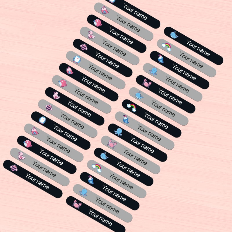 Waterproof Labels for Kids School Supplies, Custom Name Stickers, Personalized Stationery and Water Bottles