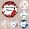 Custom Name Label Stickers, Personalized Round Circle, Date Thank You Stickers for Bridal Shower Party Favors