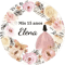 Custom Name Label Stickers, Personalized Round Circle, Date Thank You Stickers for Bridal Shower Party Favors