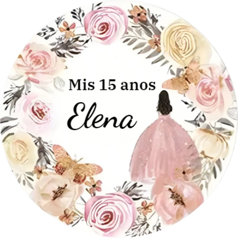 Custom Name Label Stickers, Personalized Round Circle, Date Thank You Stickers for Bridal Shower Party Favors