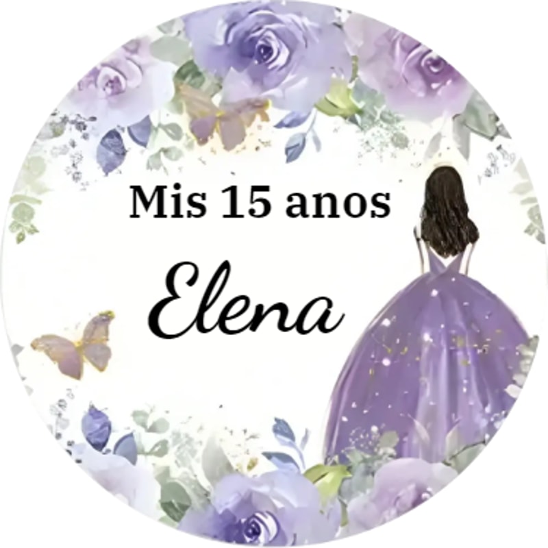 Custom Name Label Stickers, Personalized Round Circle, Date Thank You Stickers for Bridal Shower Party Favors