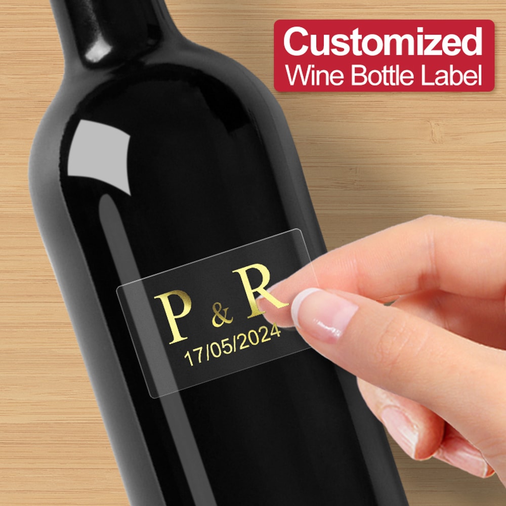 Custom Clear Adhesive Wedding Stickers Waterproof Transparent Labels Gold Foil Bridal Shower And An 0