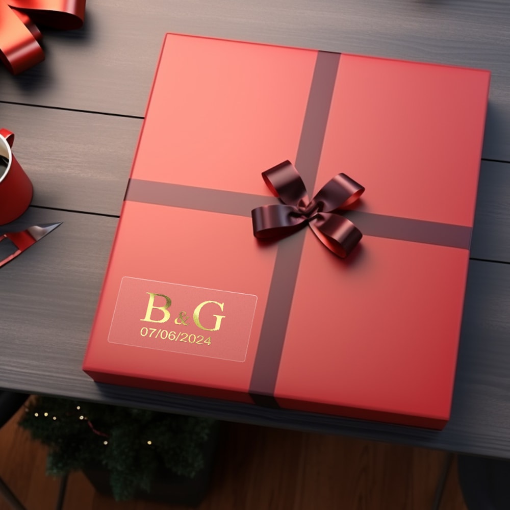 Custom Clear Adhesive Wedding Stickers Waterproof Transparent Labels Gold Foil Bridal Shower And An 4