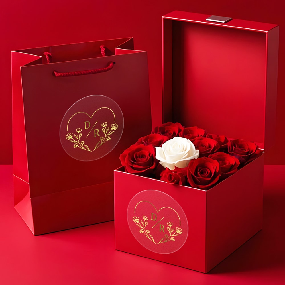 Scratch-Resistant Waterproof Stickers, Custom Gold Transparent Labels, Wedding, Party Decorations, Gift Wrapping