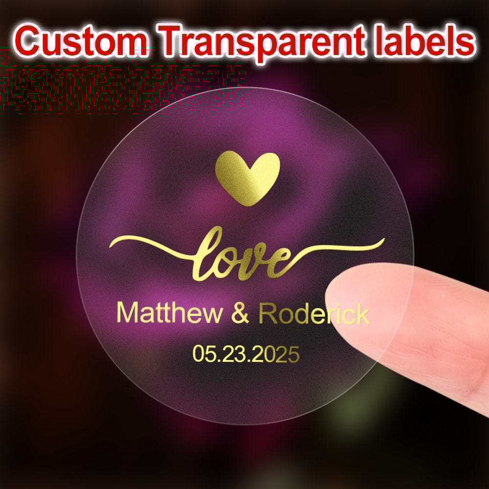 Versatile Waterproof Tags Custom Transparent Gold Stickers Gift Packaging Premium Wedding Decor 0