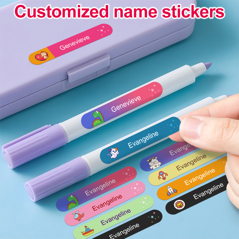 Title 2 WaterResistant Personalized Labels Name Stickers Customized Durable Matte Finish For Kids B 0