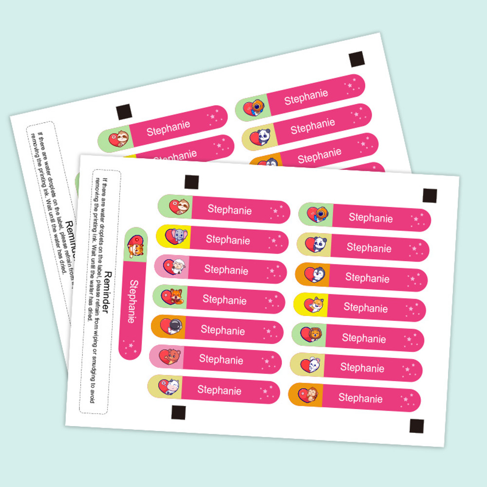 Title 2 WaterResistant Personalized Labels Name Stickers Customized Durable Matte Finish For Kids B 5
