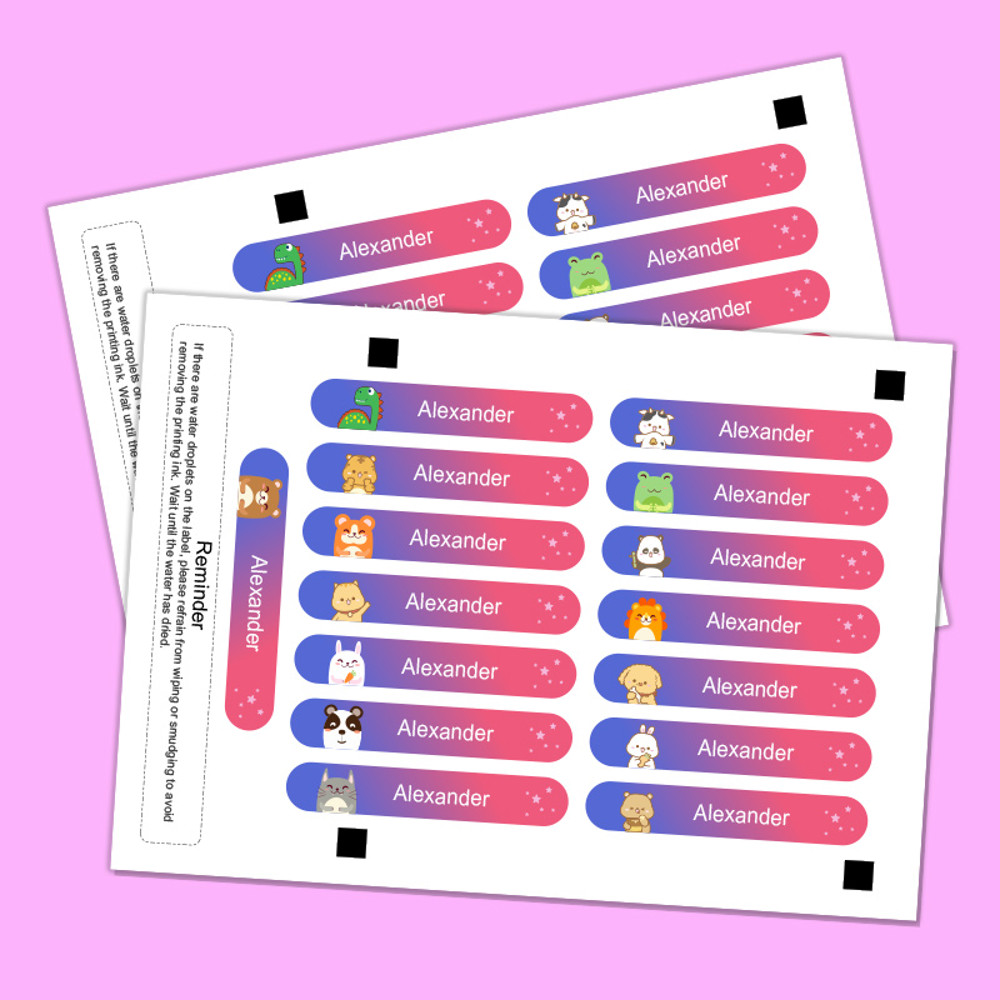 Title 2 WaterResistant Personalized Labels Name Stickers Customized Durable Matte Finish For Kids B 6