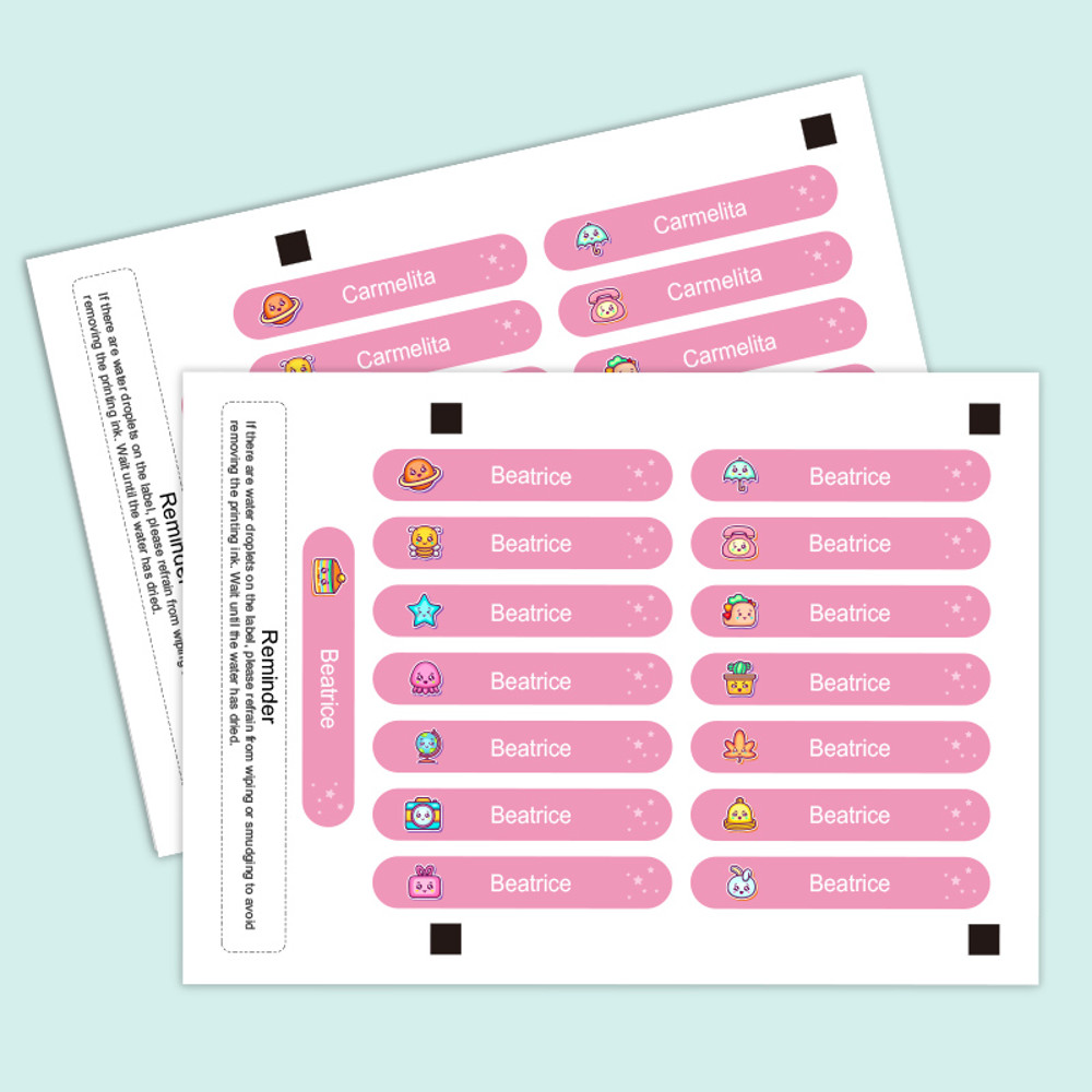 Title 2 WaterResistant Personalized Labels Name Stickers Customized Durable Matte Finish For Kids B 8