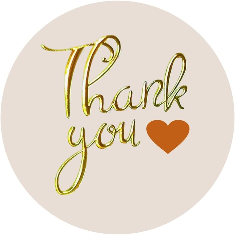 Self-Adhesive Holography Thank You Stickers, Waterproof Labels for Small Business Packaging