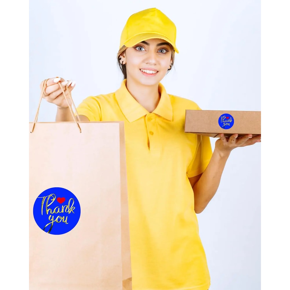 Self-Adhesive Holography Thank You Stickers, Waterproof Labels for Small Business Packaging