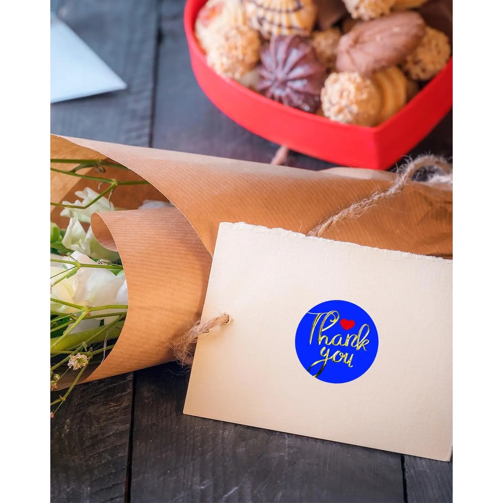 Self-Adhesive Holography Thank You Stickers, Waterproof Labels for Small Business Packaging