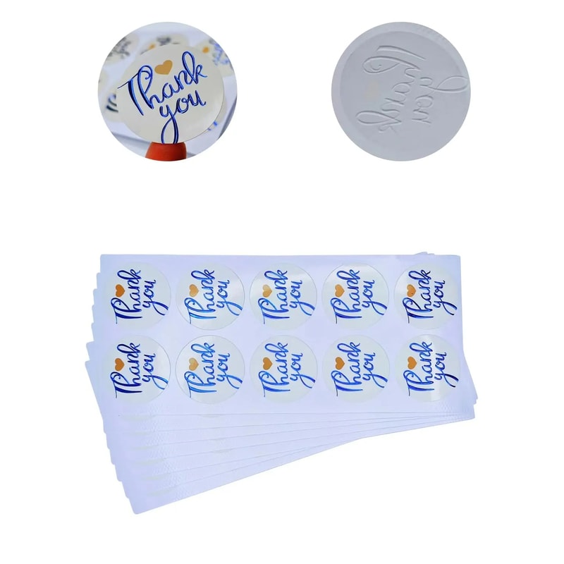 Self-Adhesive Holography Thank You Stickers, Waterproof Labels for Small Business Packaging
