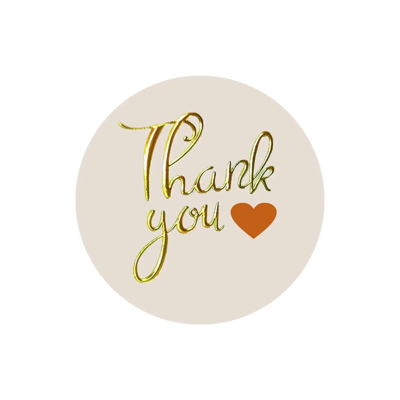 Self-Adhesive Holography Thank You Stickers, Waterproof Labels for Small Business Packaging