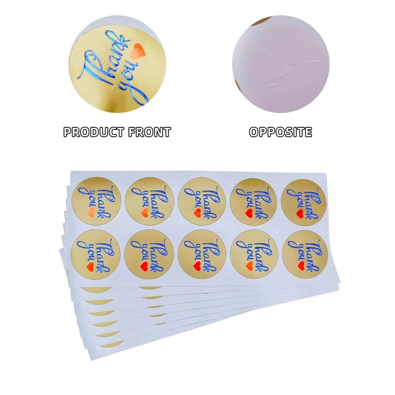 Self-Adhesive Holography Thank You Stickers, Waterproof Labels for Small Business Packaging