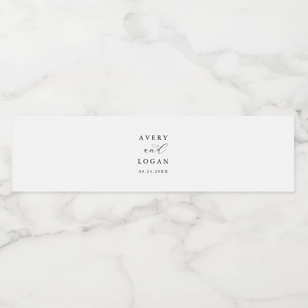 Printed Personalized Wedding Water Bottle Label, Custom Water Bottle Label for Weddings, Modern Wedding Label Design