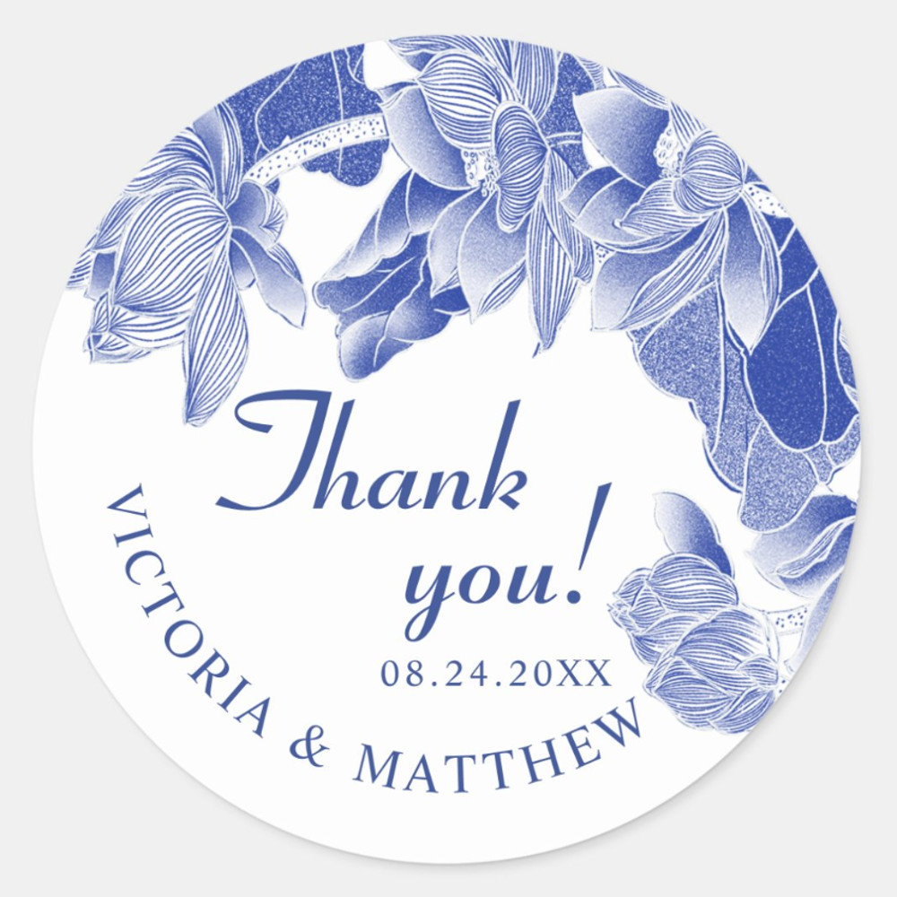Personalized Round Circle Label Stickers, 96Pcs Custom Name Date Thank You Stickers, Bridal Shower Party Favors