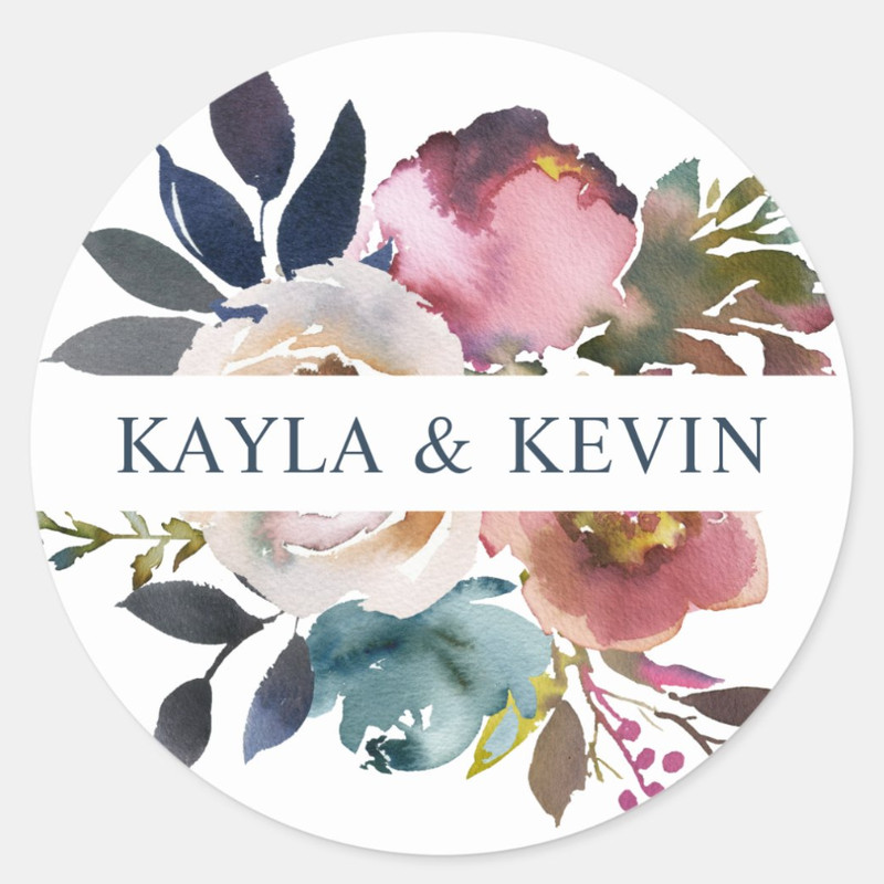 Personalized Round Circle Label Stickers, 96Pcs Custom Name Date Thank You Stickers, Bridal Shower Party Favors