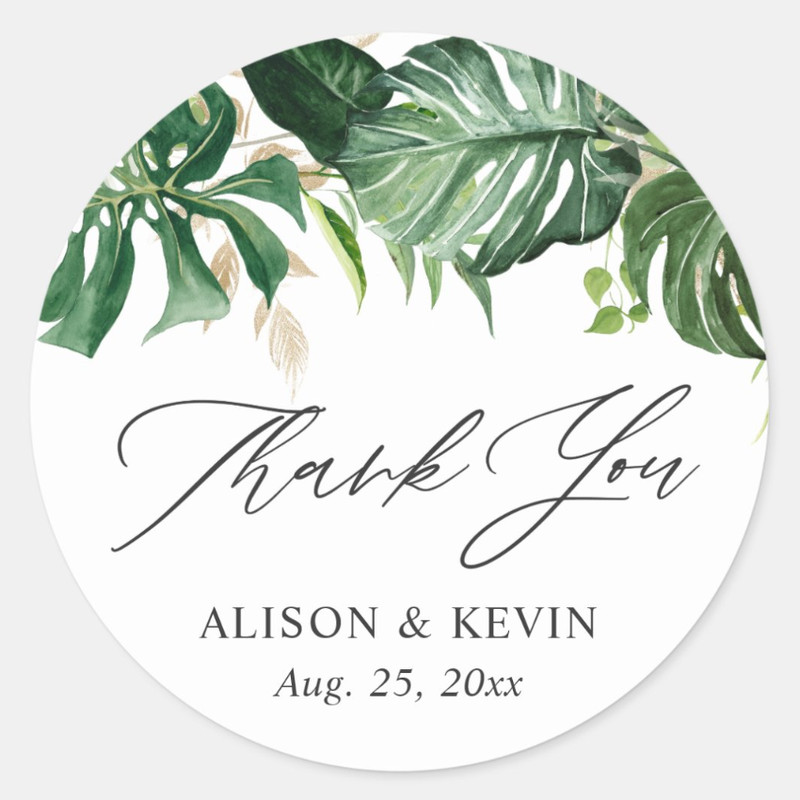 Personalized Round Circle Label Stickers, 96Pcs Custom Name Date Thank You Stickers, Bridal Shower Party Favors