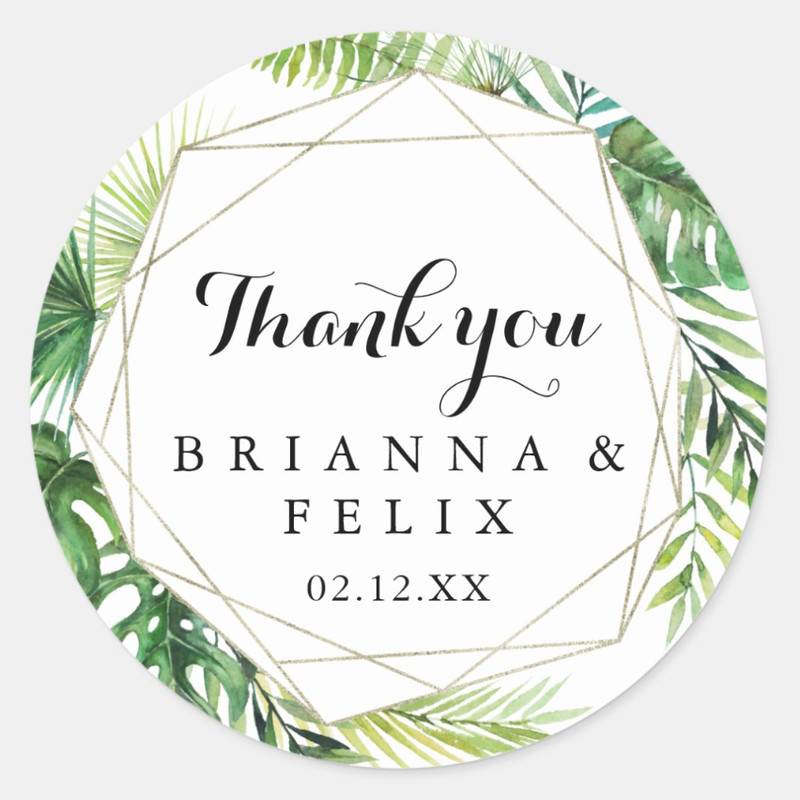 Personalized Round Circle Label Stickers, 96Pcs Custom Name Date Thank You Stickers, Bridal Shower Party Favors