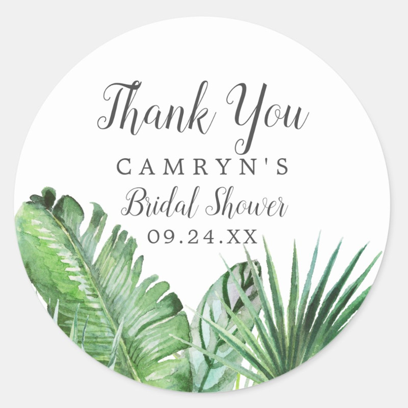Personalized Round Circle Label Stickers, 96Pcs Custom Name Date Thank You Stickers, Bridal Shower Party Favors