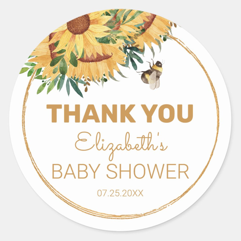 Personalized Round Circle Label Stickers, 96Pcs Custom Name Date Thank You Stickers, Bridal Shower Party Favors