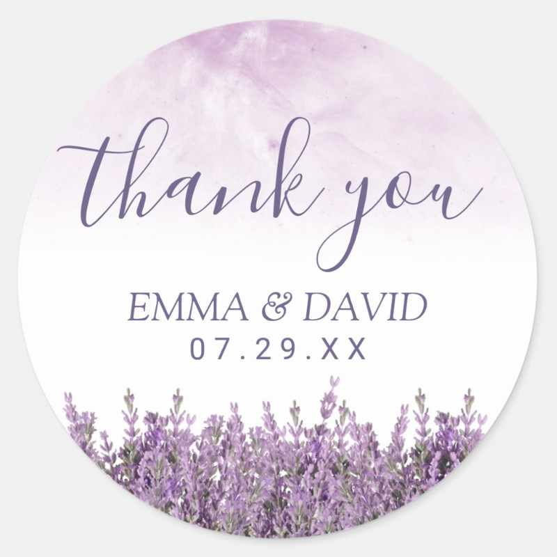 Personalized Round Circle Label Stickers, 96Pcs Custom Name Date Thank You Stickers, Bridal Shower Party Favors